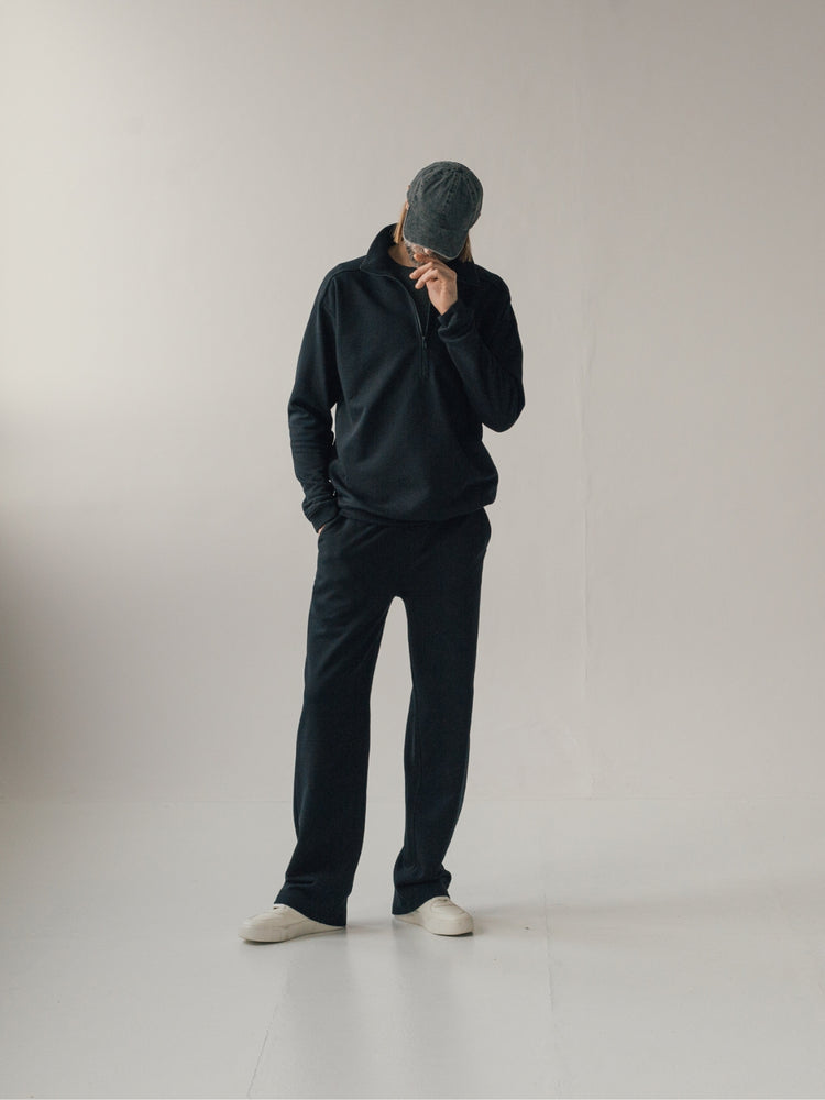 Sweatpants BLACK | WIDE-LEG